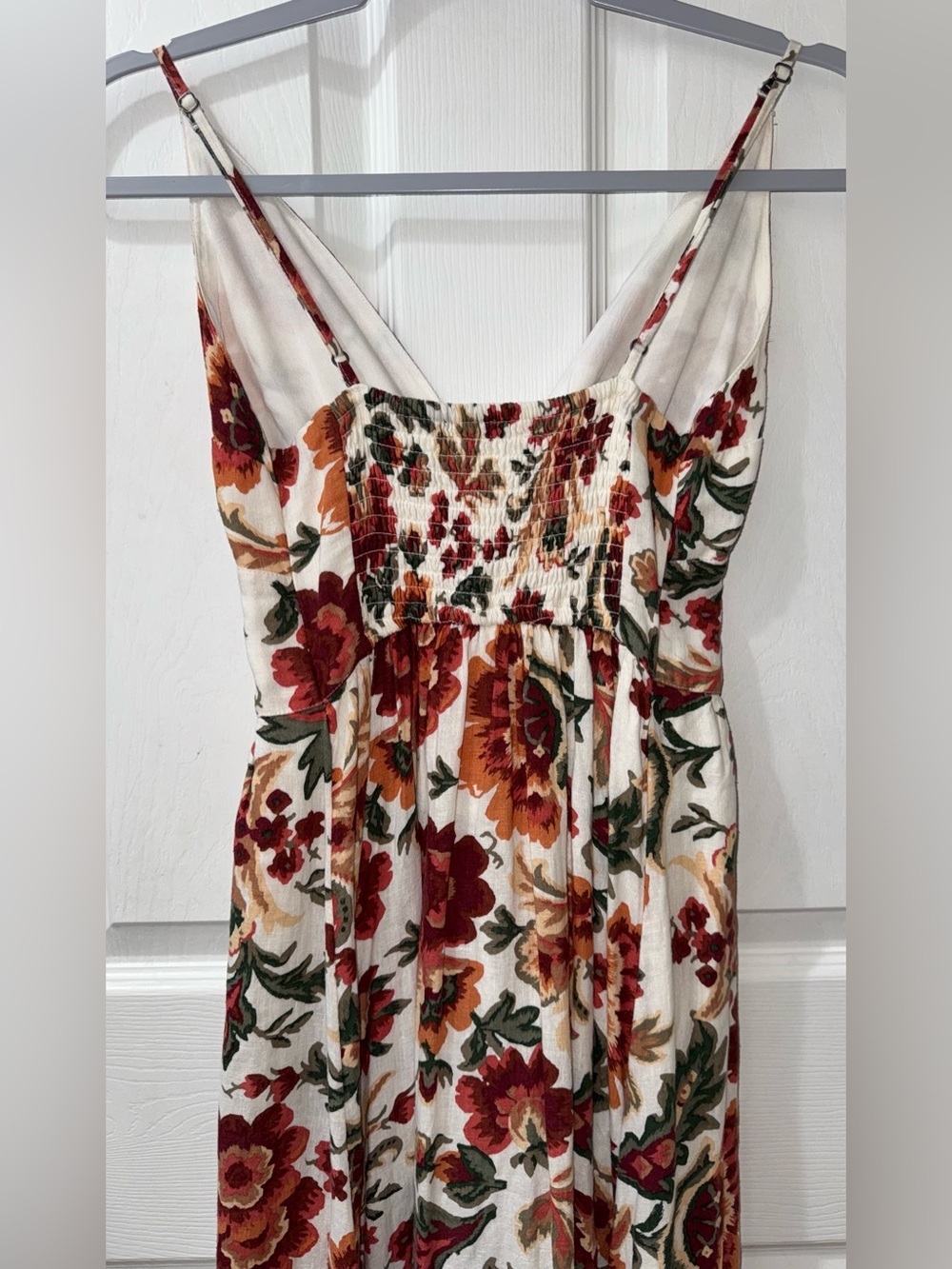 Abercrombie & Fitch Linen-Blend Floral Ruffle Maxi Dress Size XXSP - Picture 5 of 7